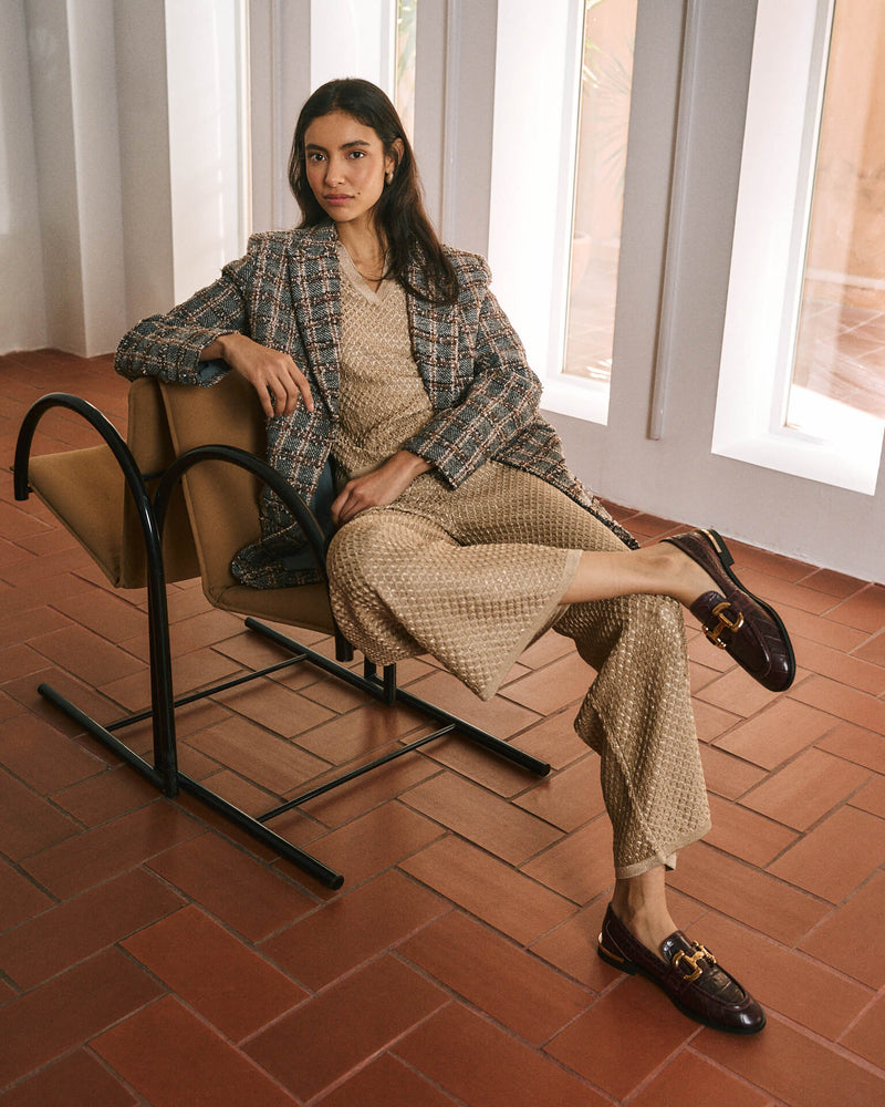 MOCASÍN ESTRIBO METALIZADO