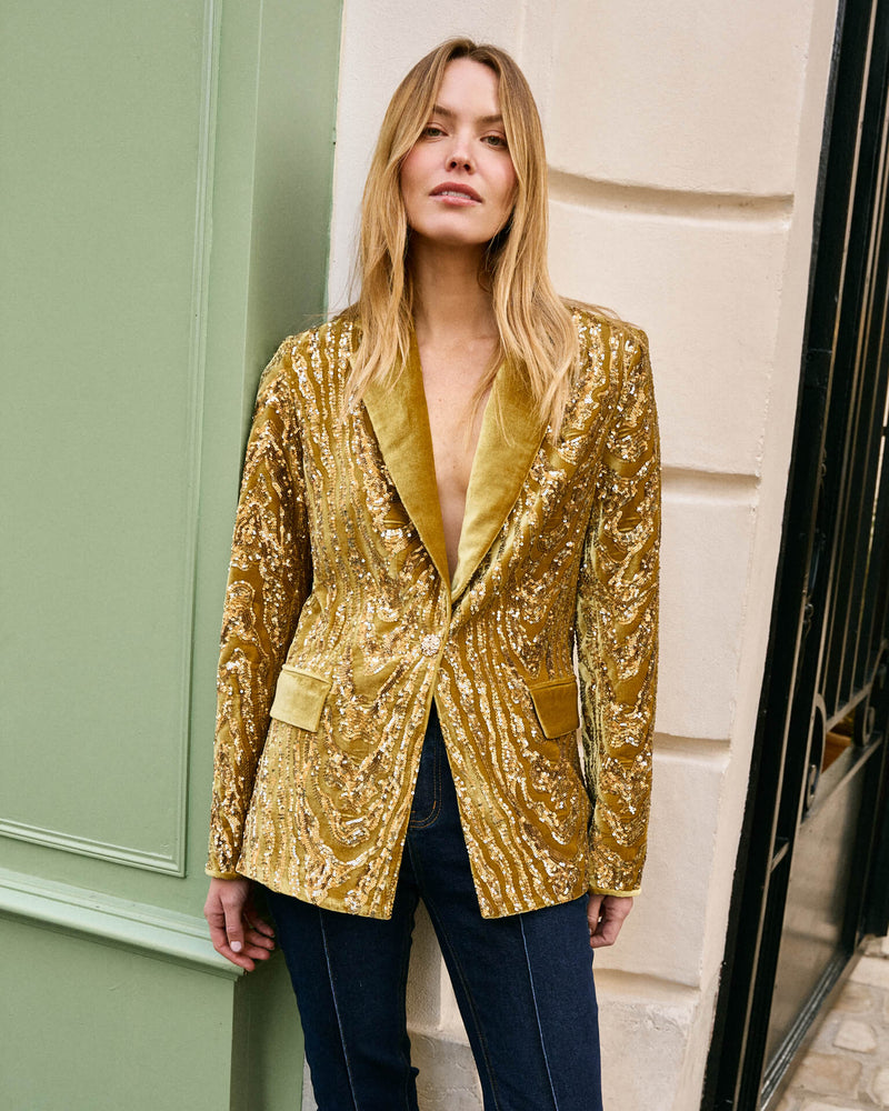 BLAZER TERCIOPELO LENTEJUELAS