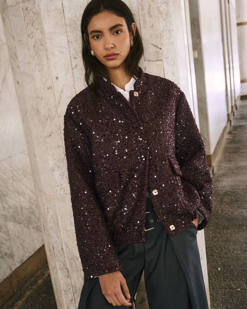 SEQUINED BOMBER JACKET