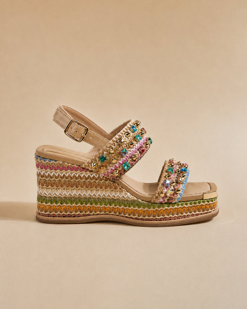 SANDALIA MULTICOLOR DE ESPARTO