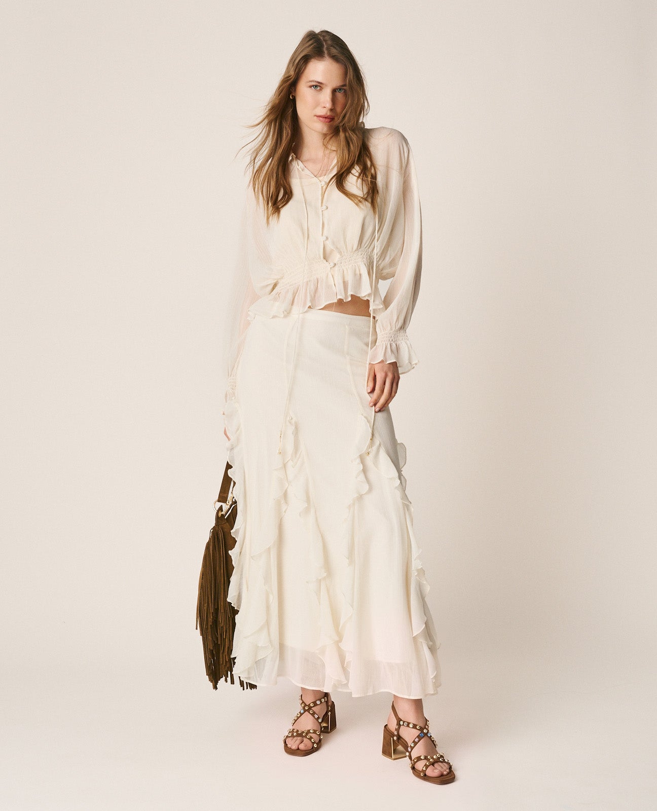 MIDI CHIFFON SKIRT