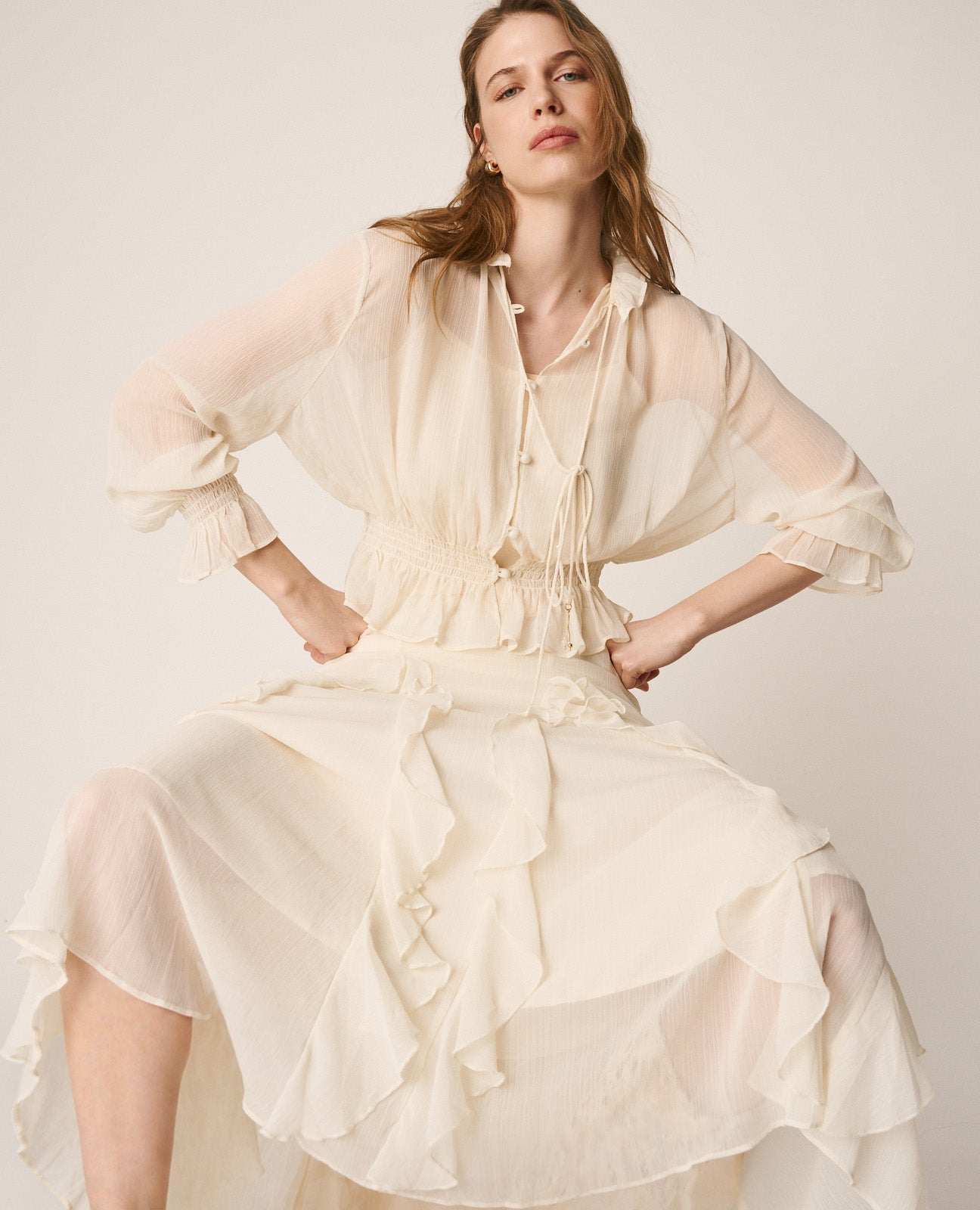 MIDI CHIFFON SKIRT