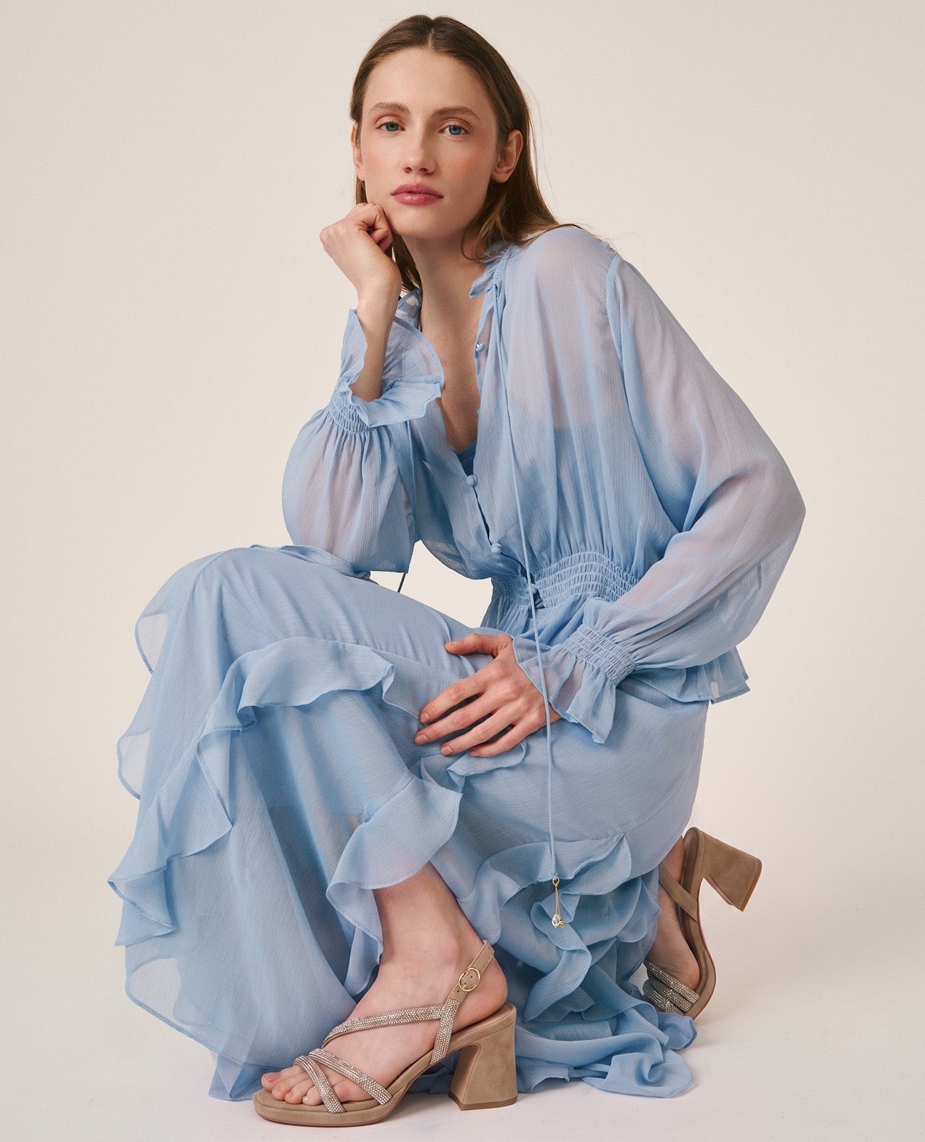 MIDI CHIFFON SKIRT
