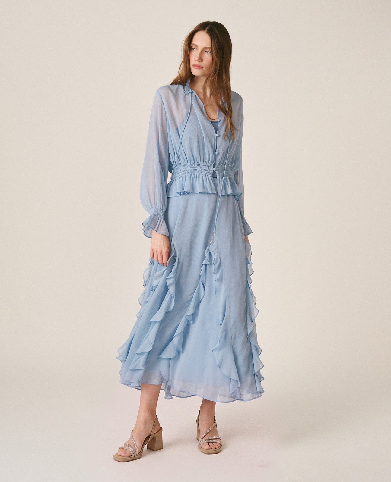 MIDI CHIFFON SKIRT