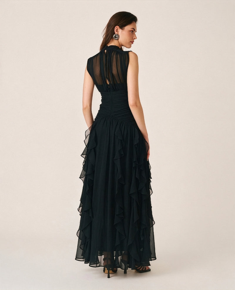LONG DRESS WITH RUFFLES