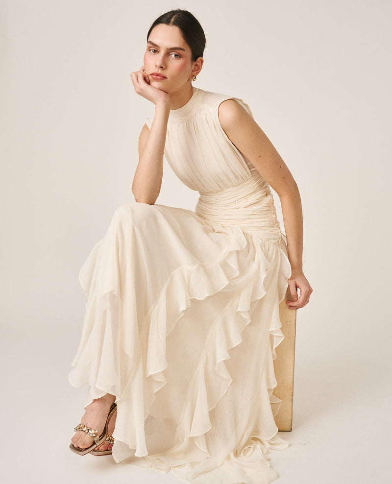 LONG DRESS WITH RUFFLES