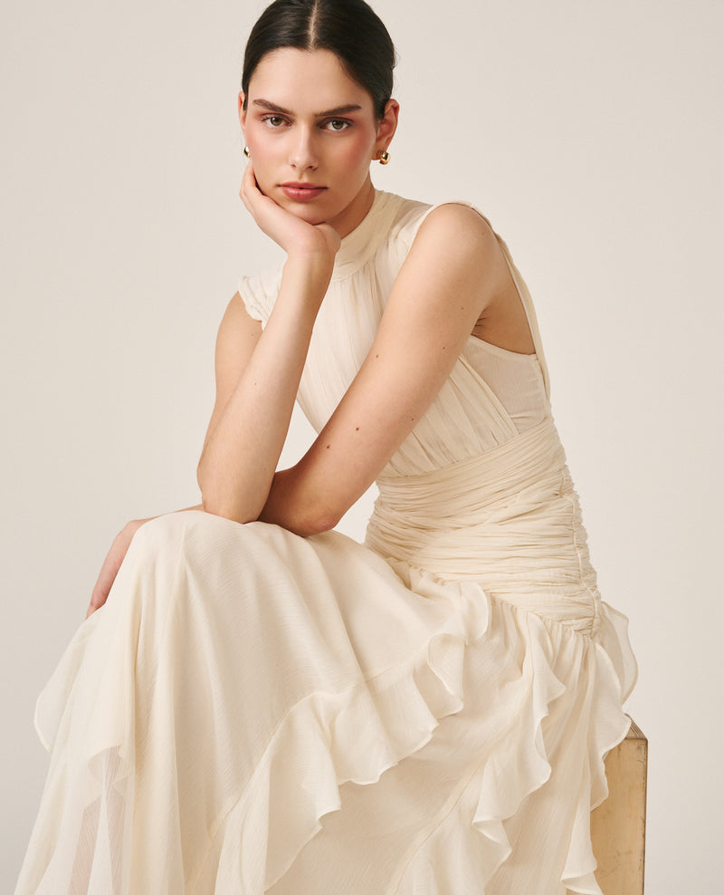 LONG DRESS WITH RUFFLES