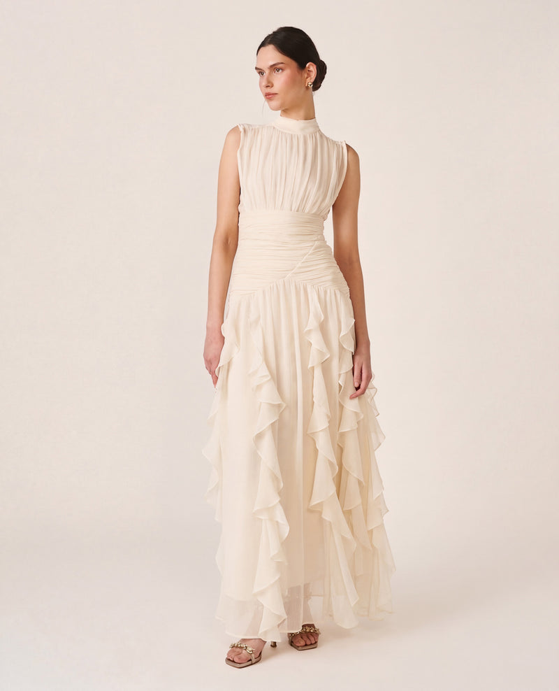 LONG DRESS WITH RUFFLES