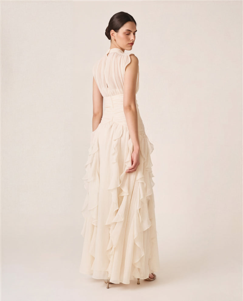 LONG DRESS WITH RUFFLES