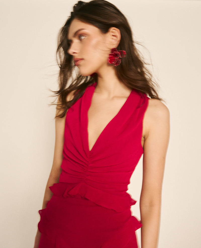 VESTIDO COM CRUZAMENTO NAS COSTAS