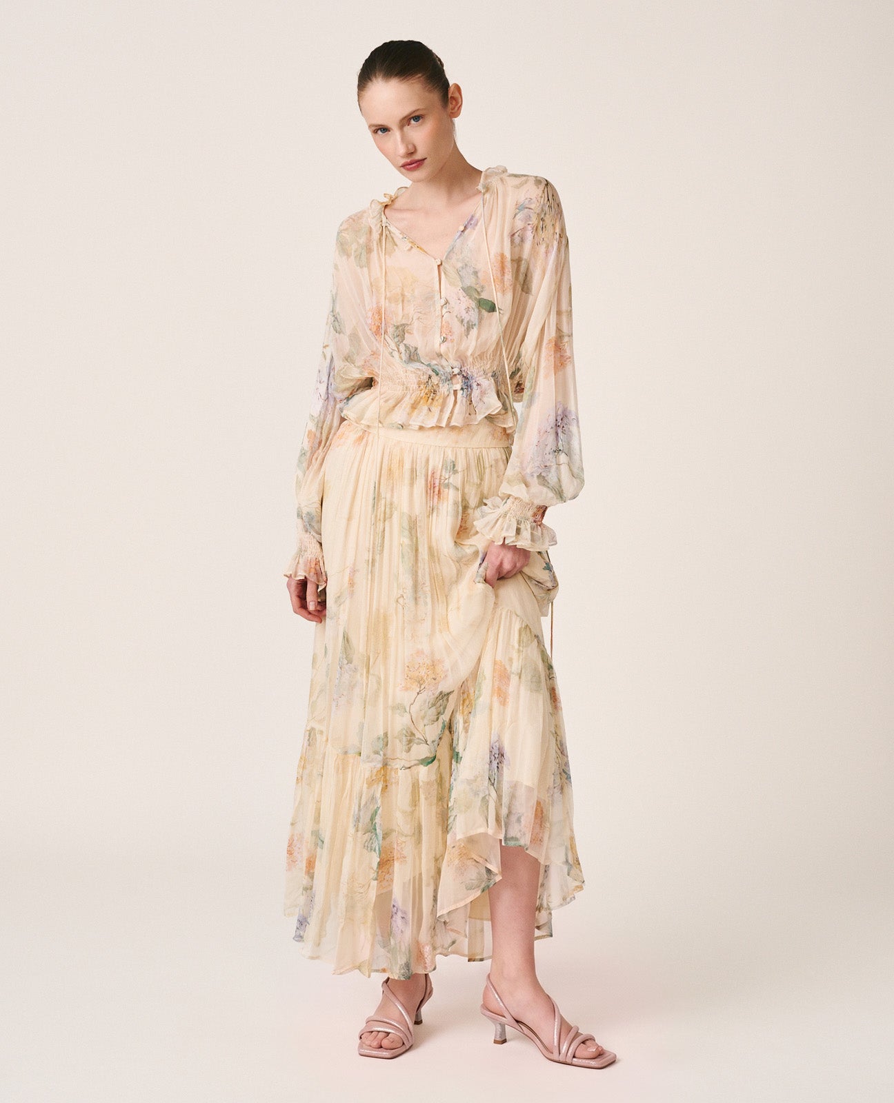 FALDA MIDI FLORAL