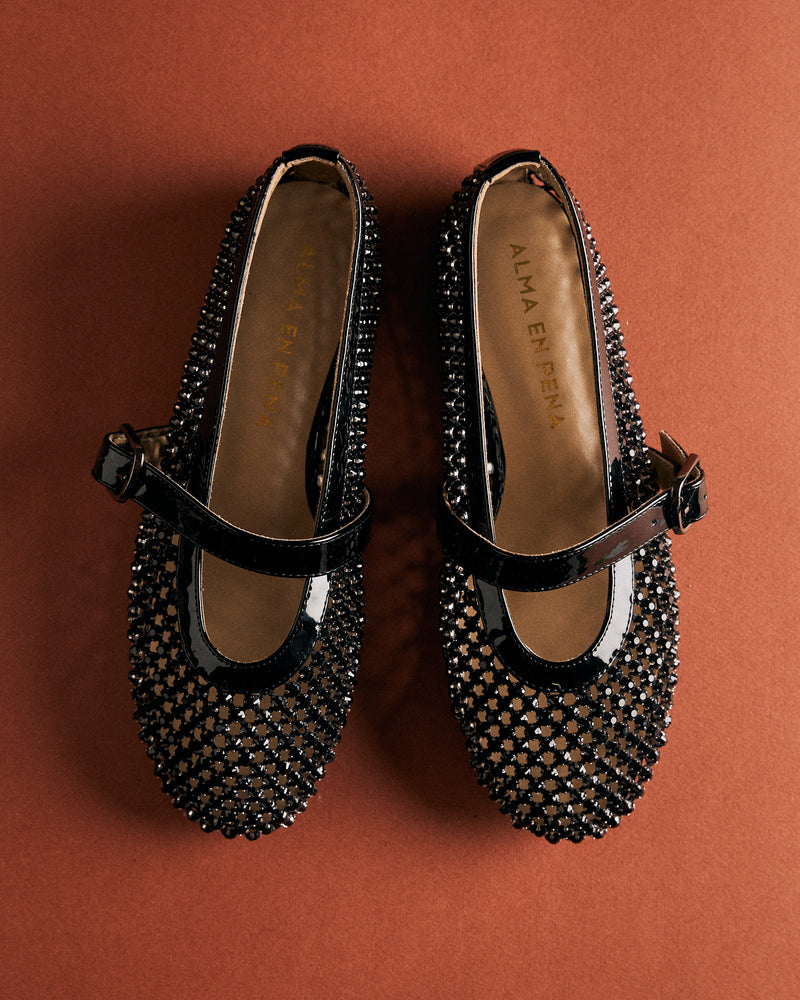 SCARPE DA BALLO METALLIZZATE CON FIBBIA