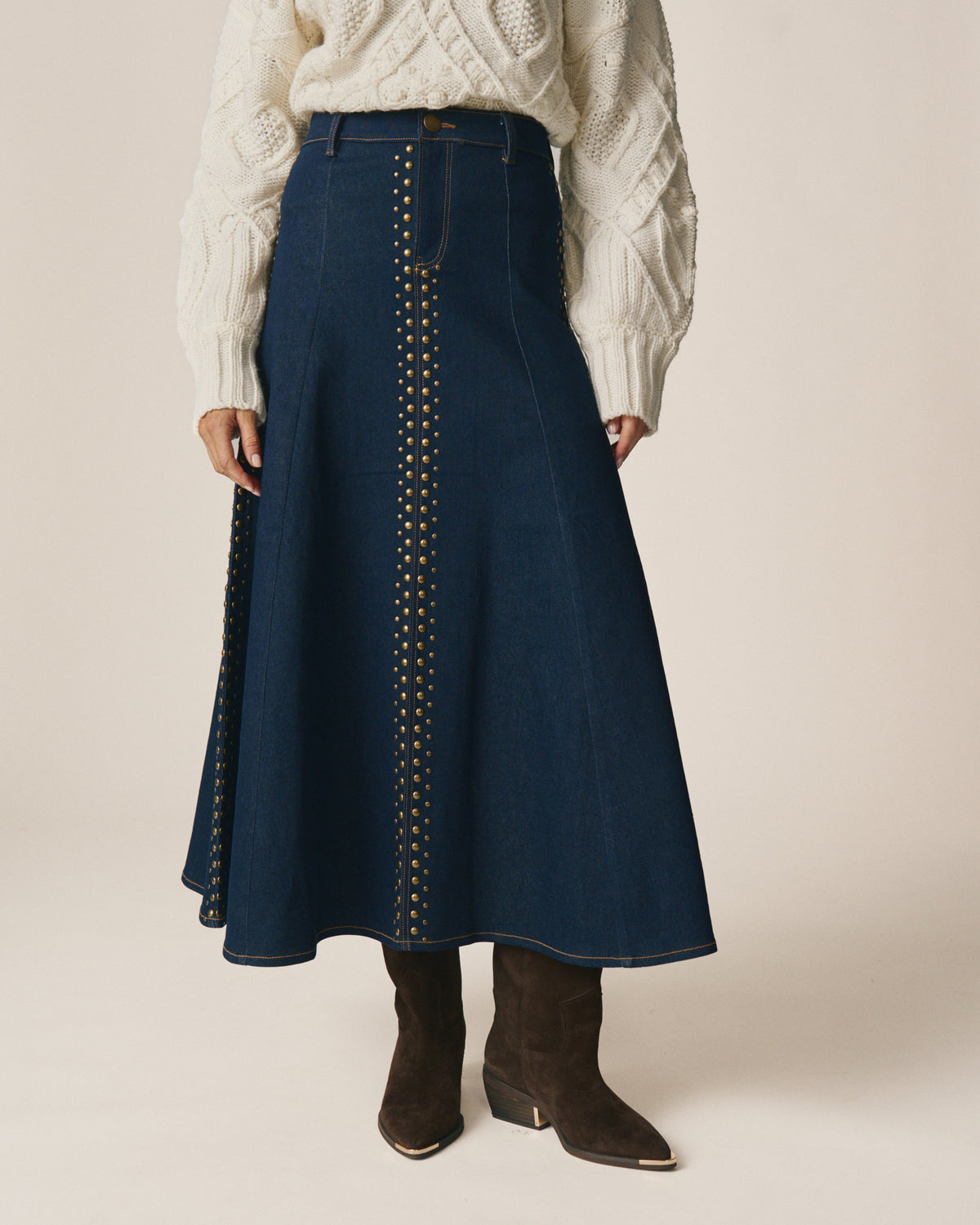DENIM MIDI SKIRT