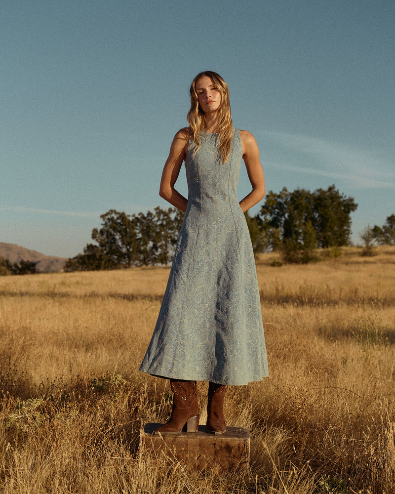 VESTIDO LARGO JACQUARD PAISLEY