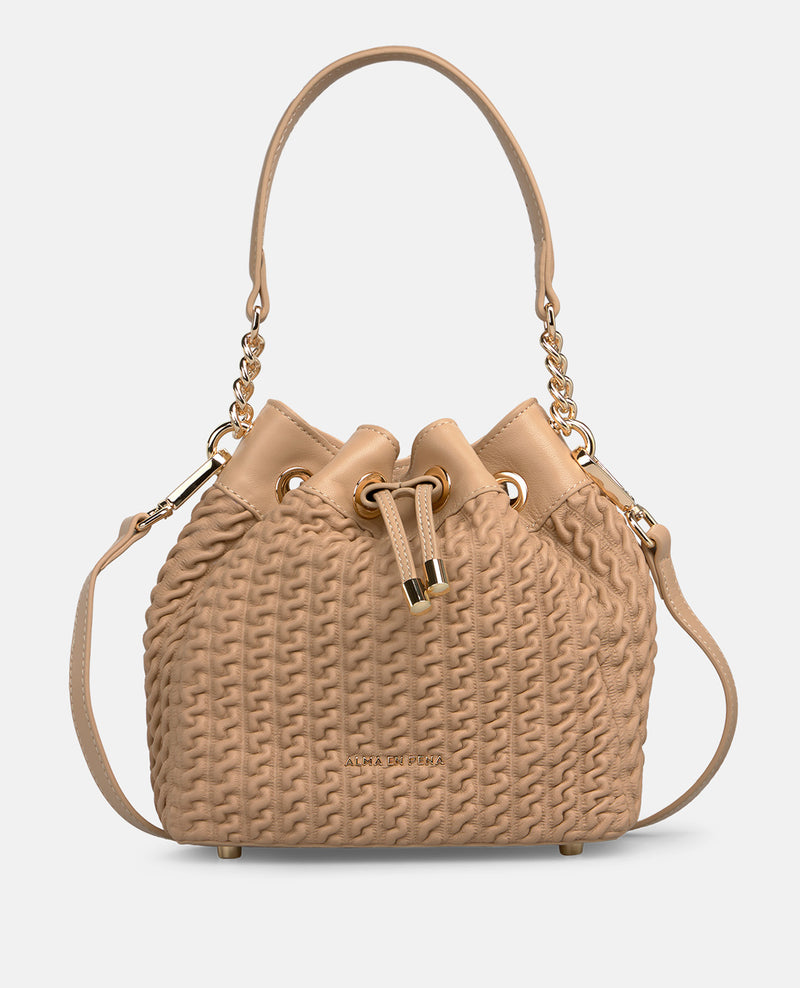 BOLSO BOMBONERA TEXTURIZADO DE PIEL