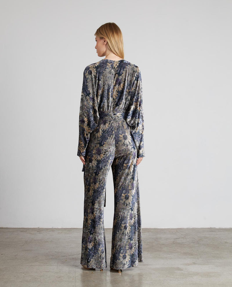 PRINTED RUFFLED JUMPSUIT
