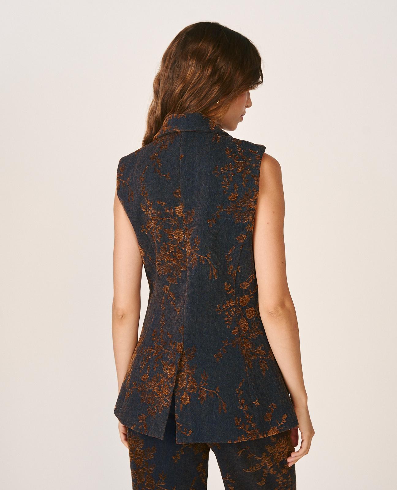 CHALECO DENIM FLORAL