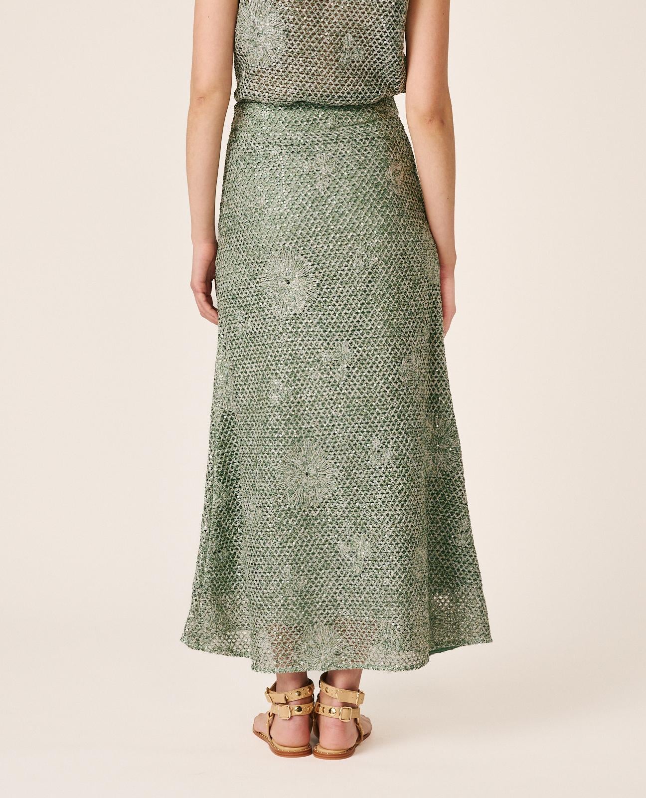 SEQUINED MIDI SKIRT
