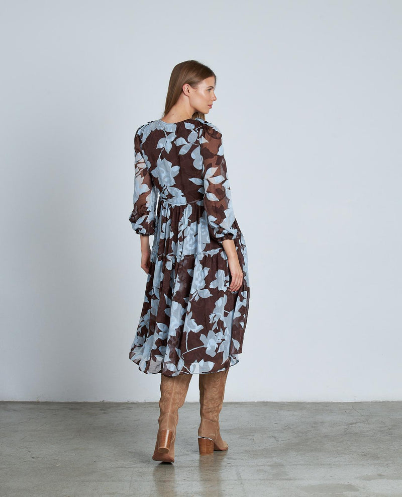 VESTIDO ESTAMPADO CINTURA AJUSTABLE