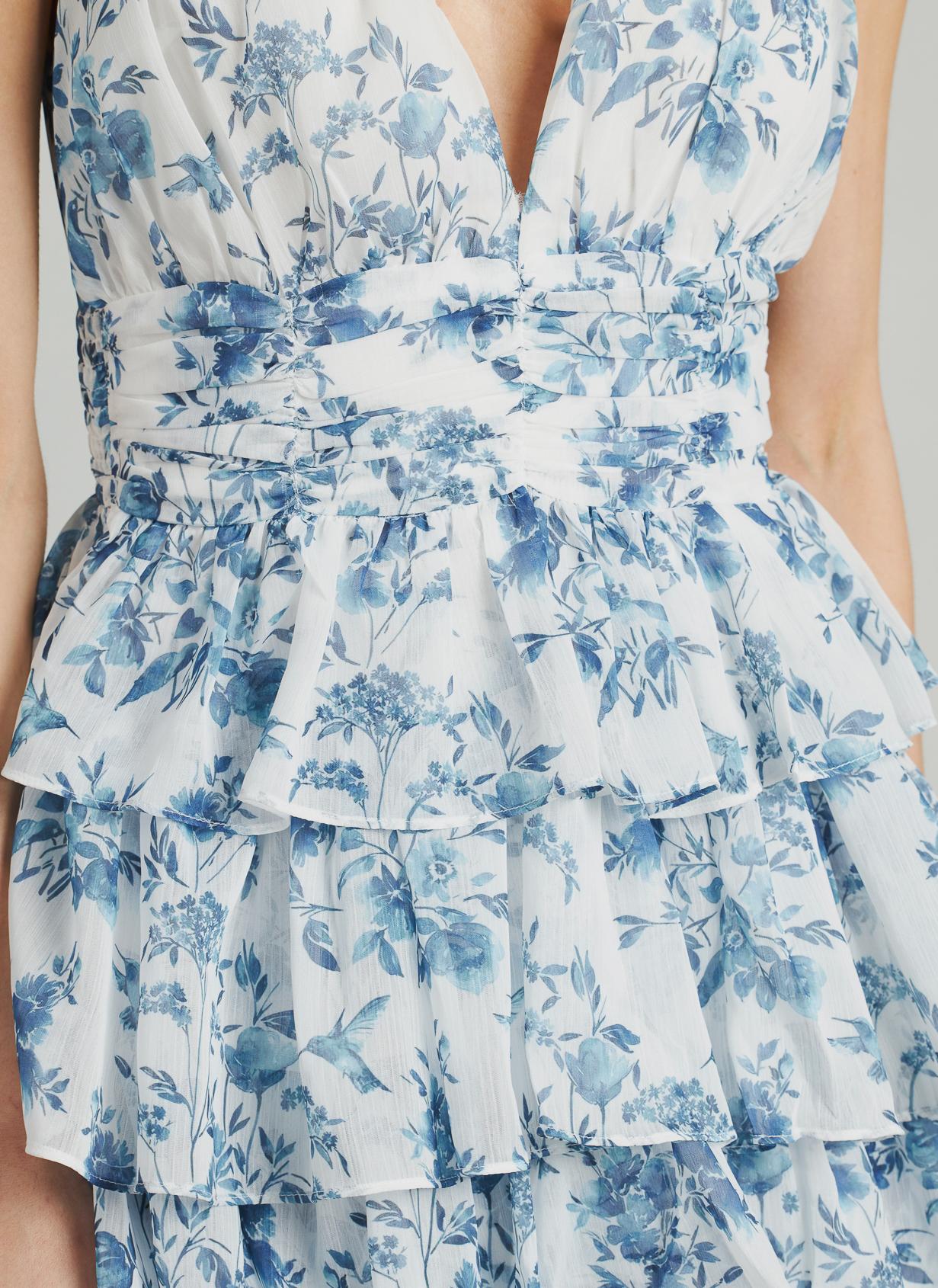 LONG DRESS WITH RUFFLED STRAPS
