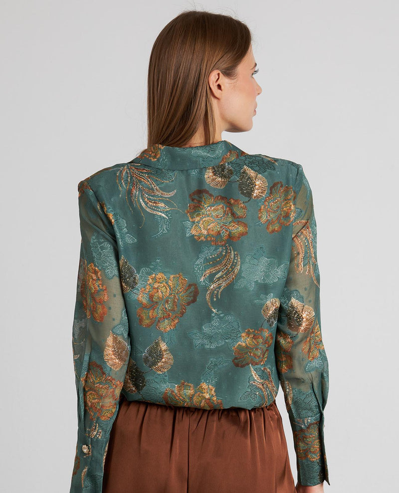 PRINTED SHIRT WITH JEWEL BUTTON