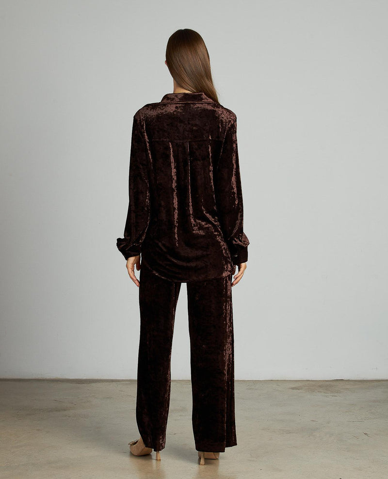 CAMISA DRAPEADA TERCIOPELO