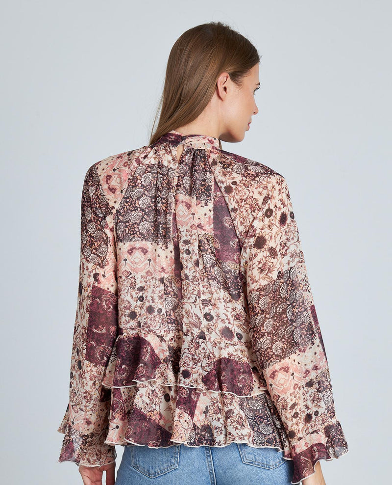 BLUSA ESTAMPADA VOLANTES