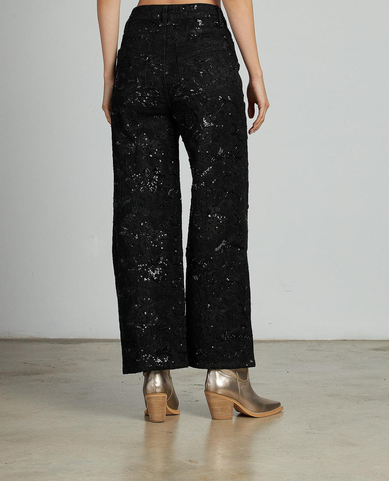 PANTALÓN RECTO DETALLES LENTEJUELAS