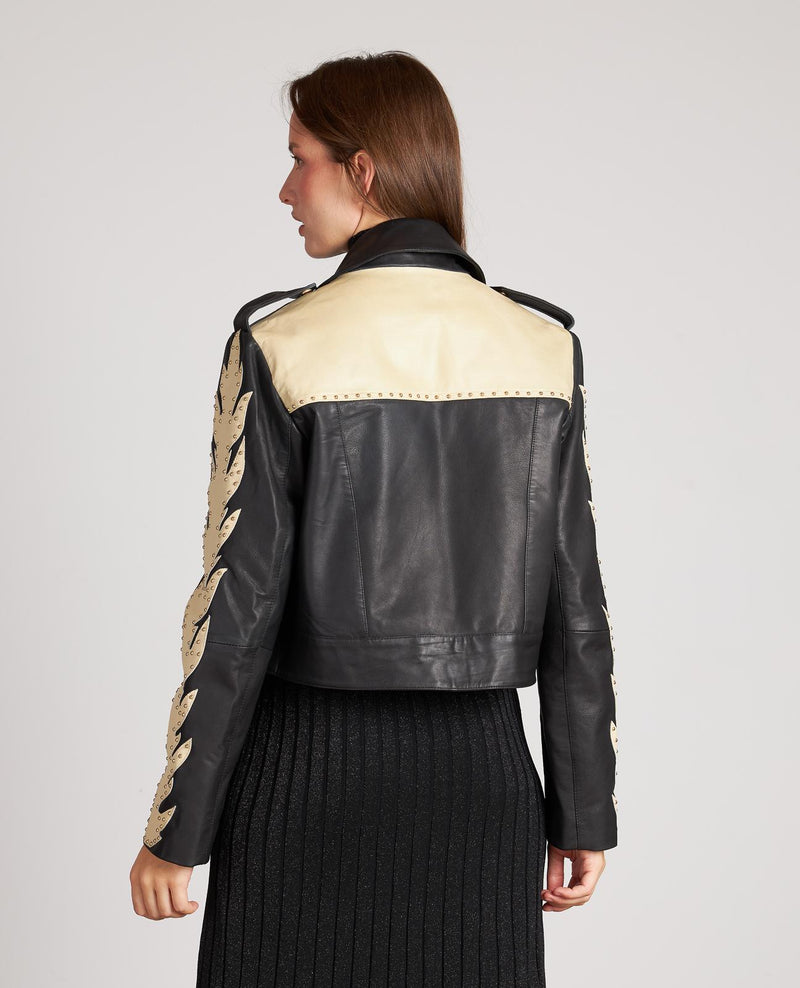 BIKER LEATHER FLAMES