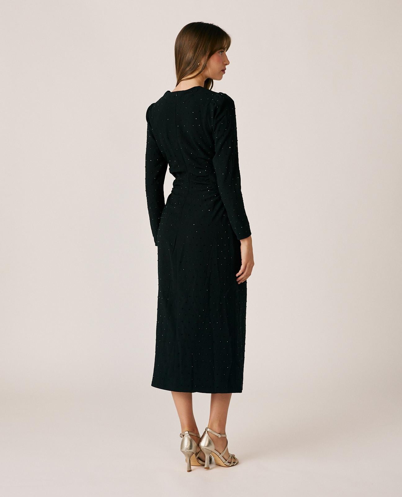 VESTIDO MIDI CREPÉ BRILLANTES