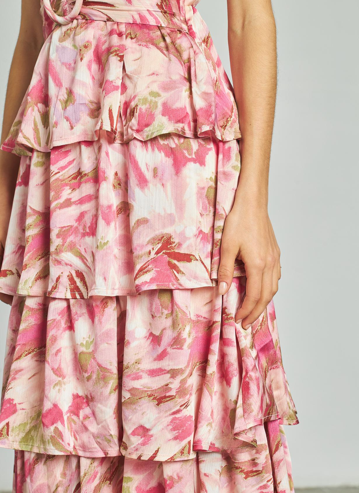 VESTIDO COM FOLHO DE FIVELA