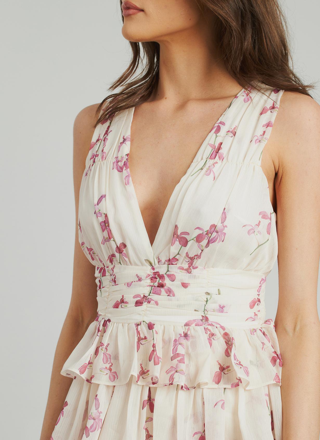RUFFLED DRESS WITH RUFFLED WAIST