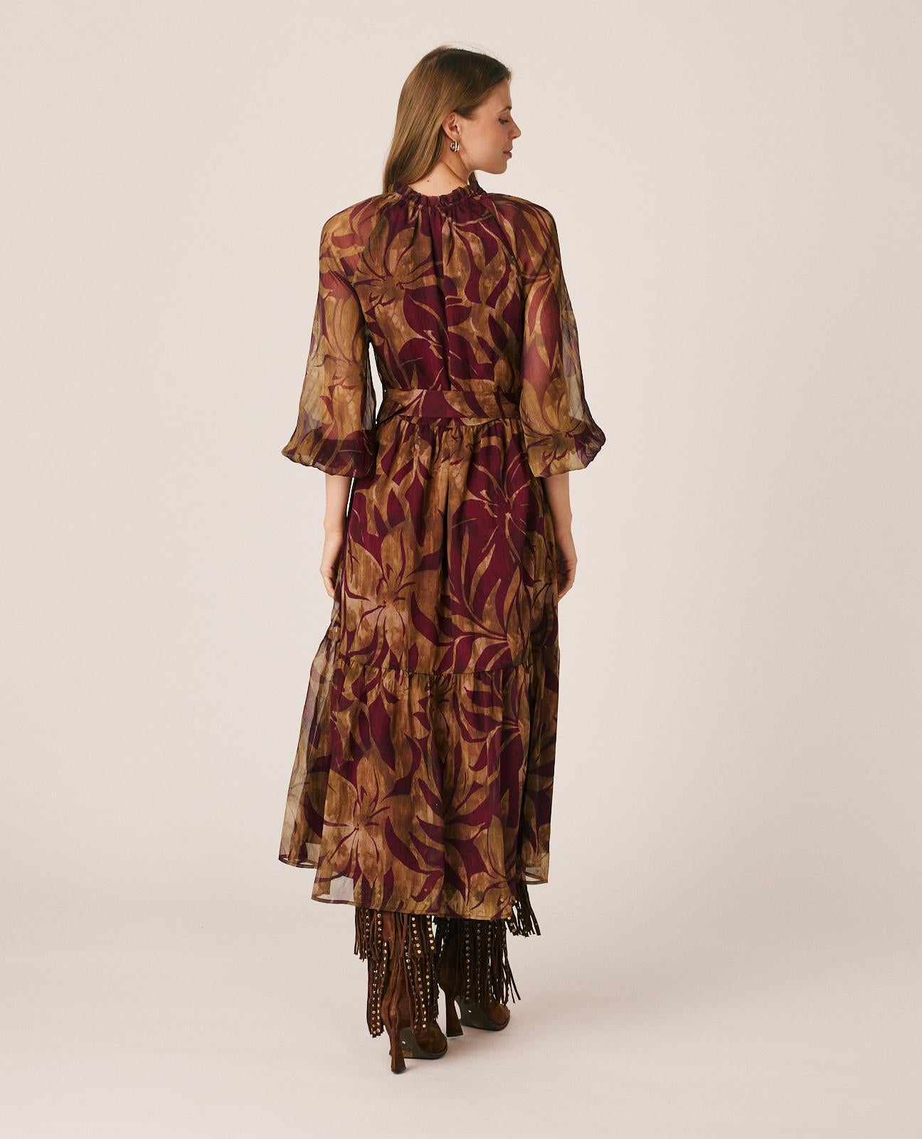 VESTIDO MIDI GASA FLORAL