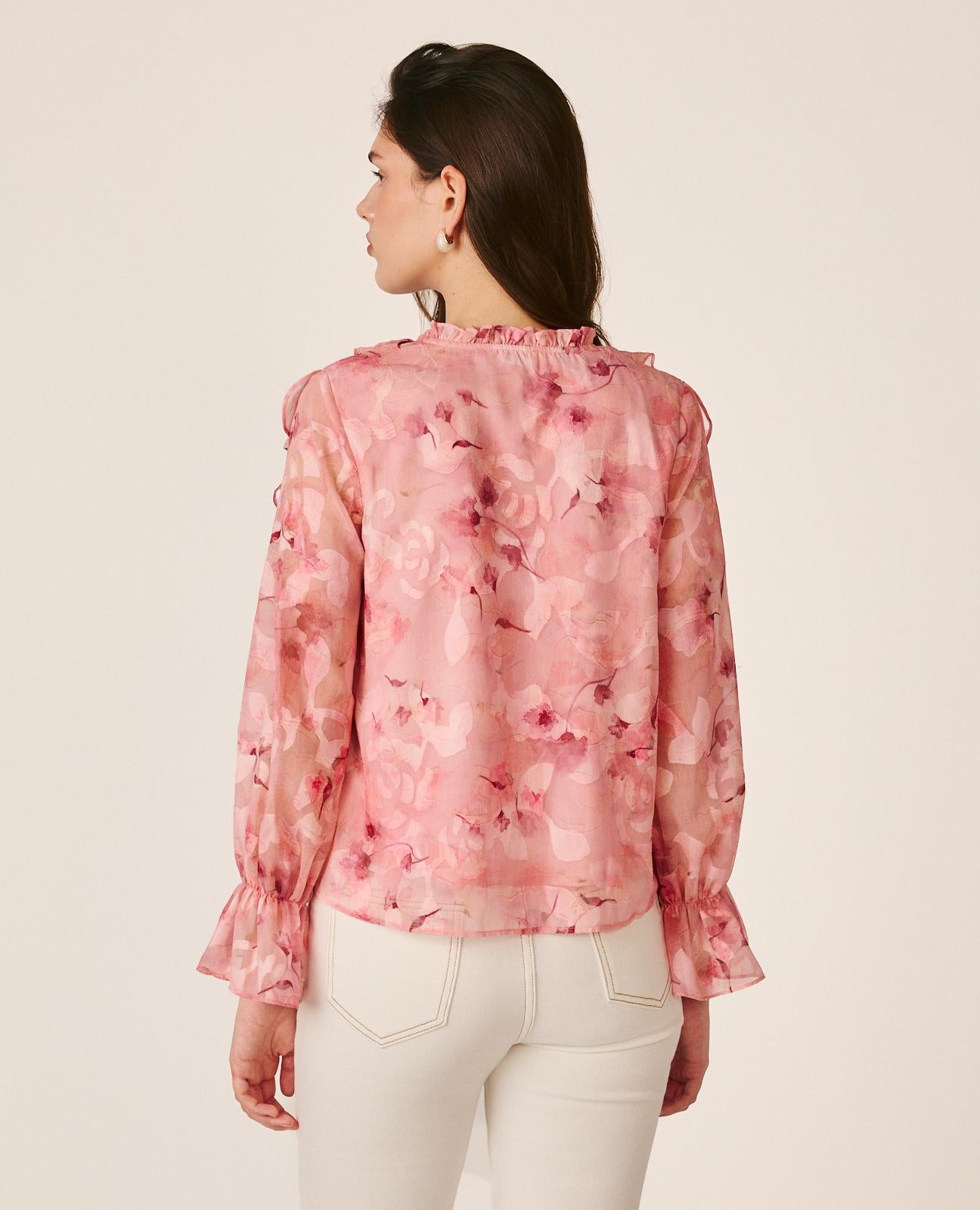 BLUSA DE MANGA LONGA COM FLORES