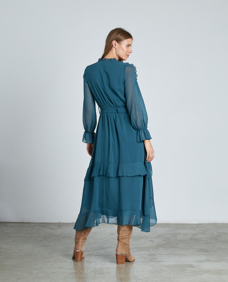 VESTIDO VOLANTES CINTURÓN