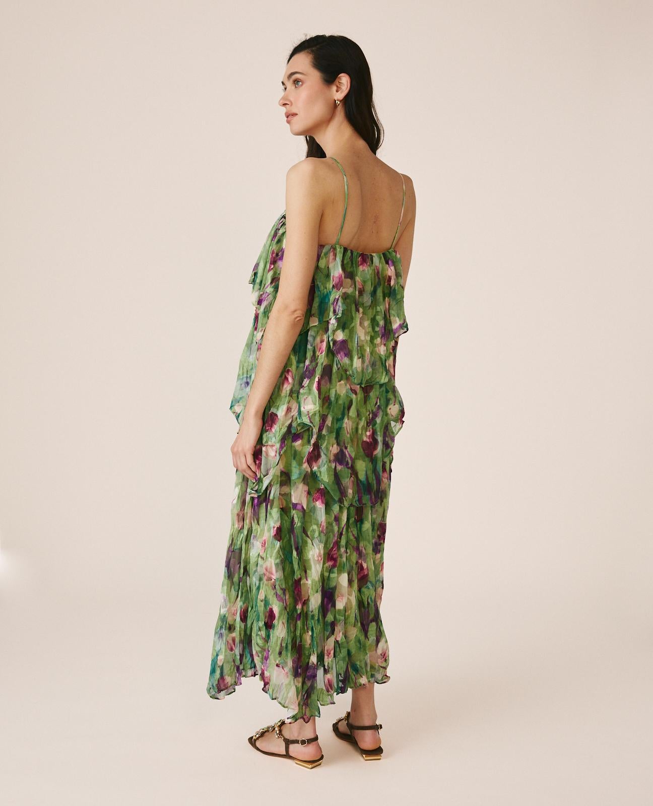 VESTIDO DE GASA FLORAL