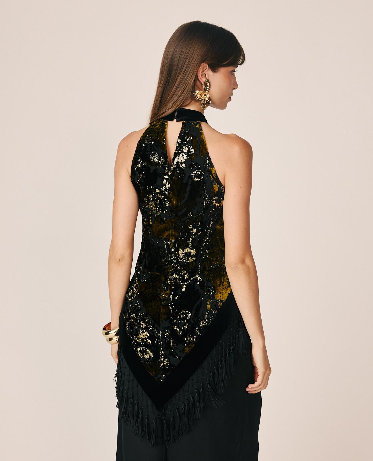 TOP HALTER ESTAMPADO ABSTRACTO