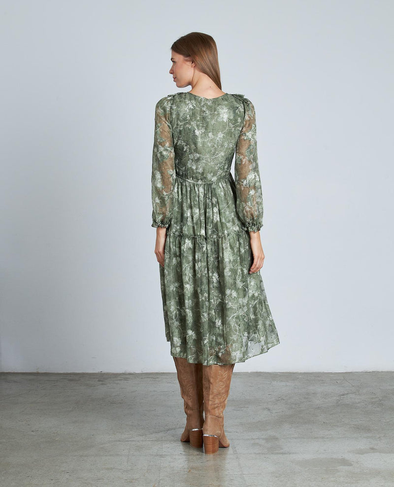 VESTIDO ESTAMPADO CINTURA AJUSTABLE