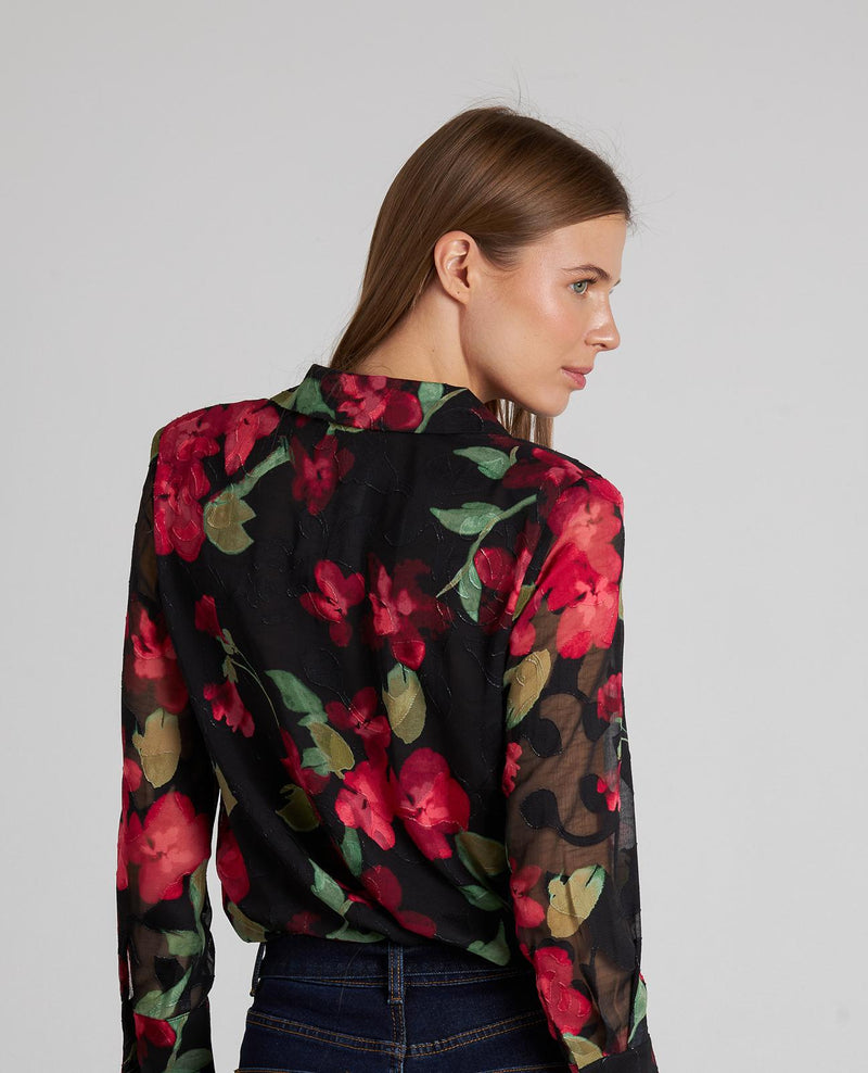 CAMISA MANGA SEMITRANSPARENTE