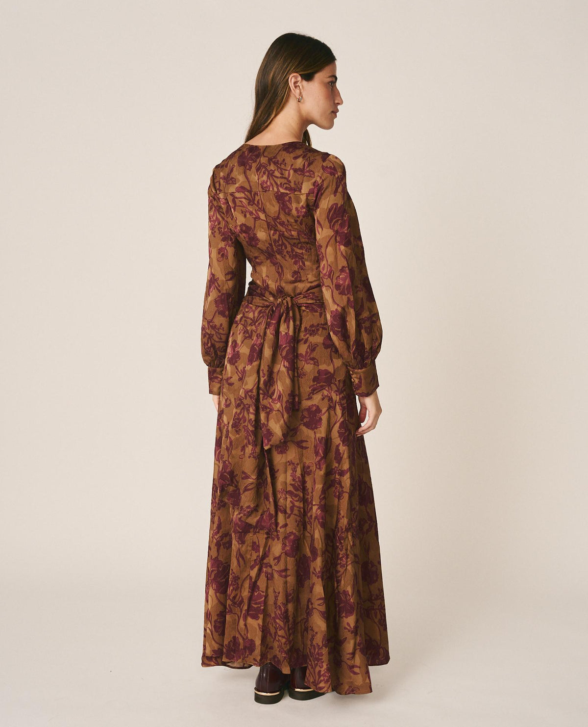 FLORAL JACQUARD LONG DRESS