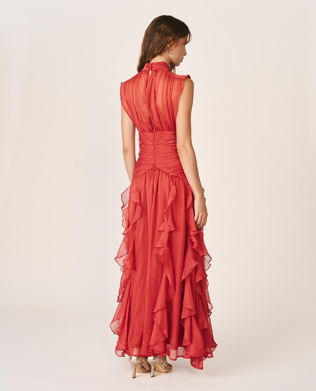 VESTIDO LARGO VOLANTES