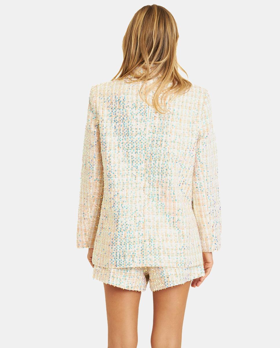 SEQUIN PLAID BLAZER