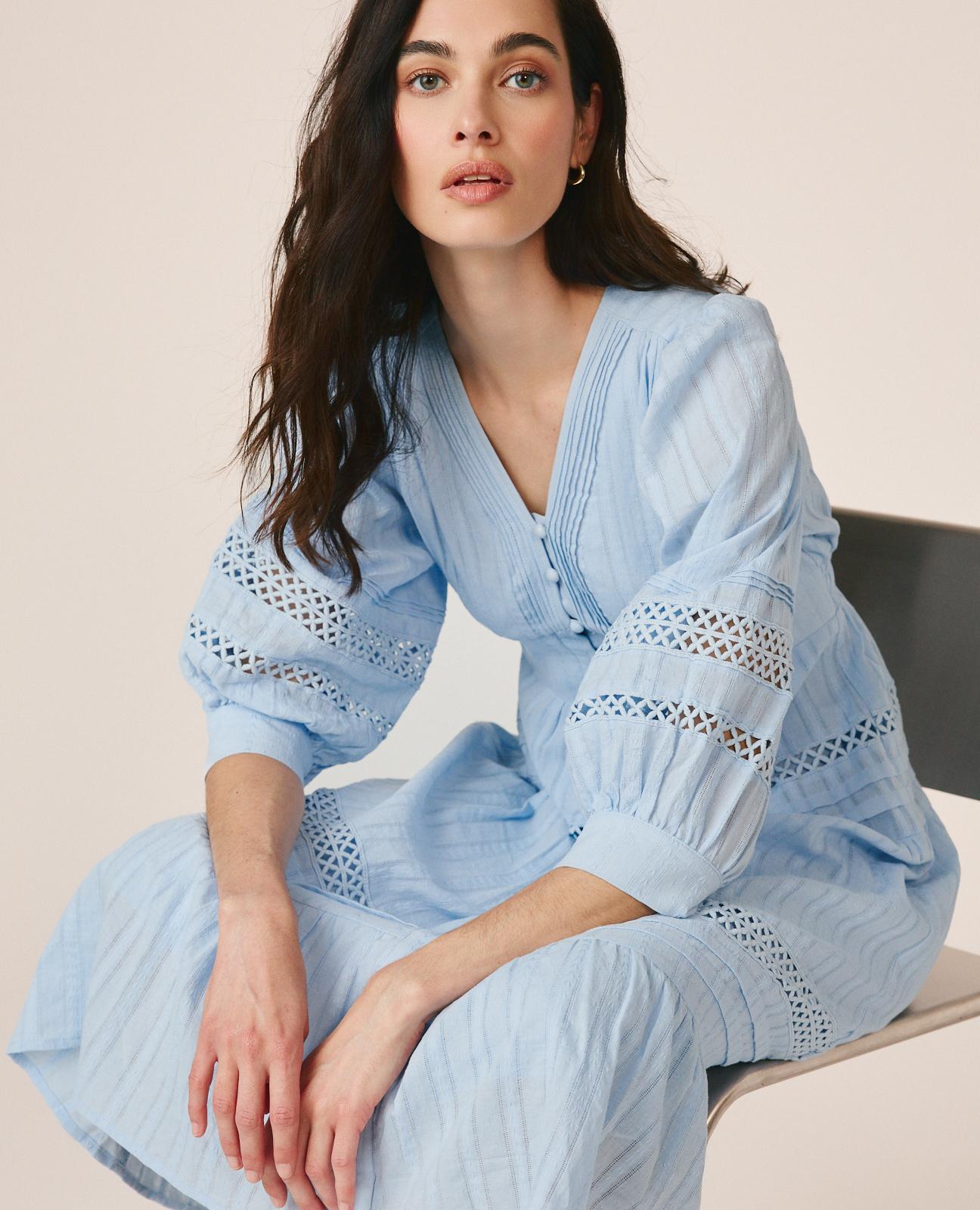 VESTIDO MANGA ABLUSADA