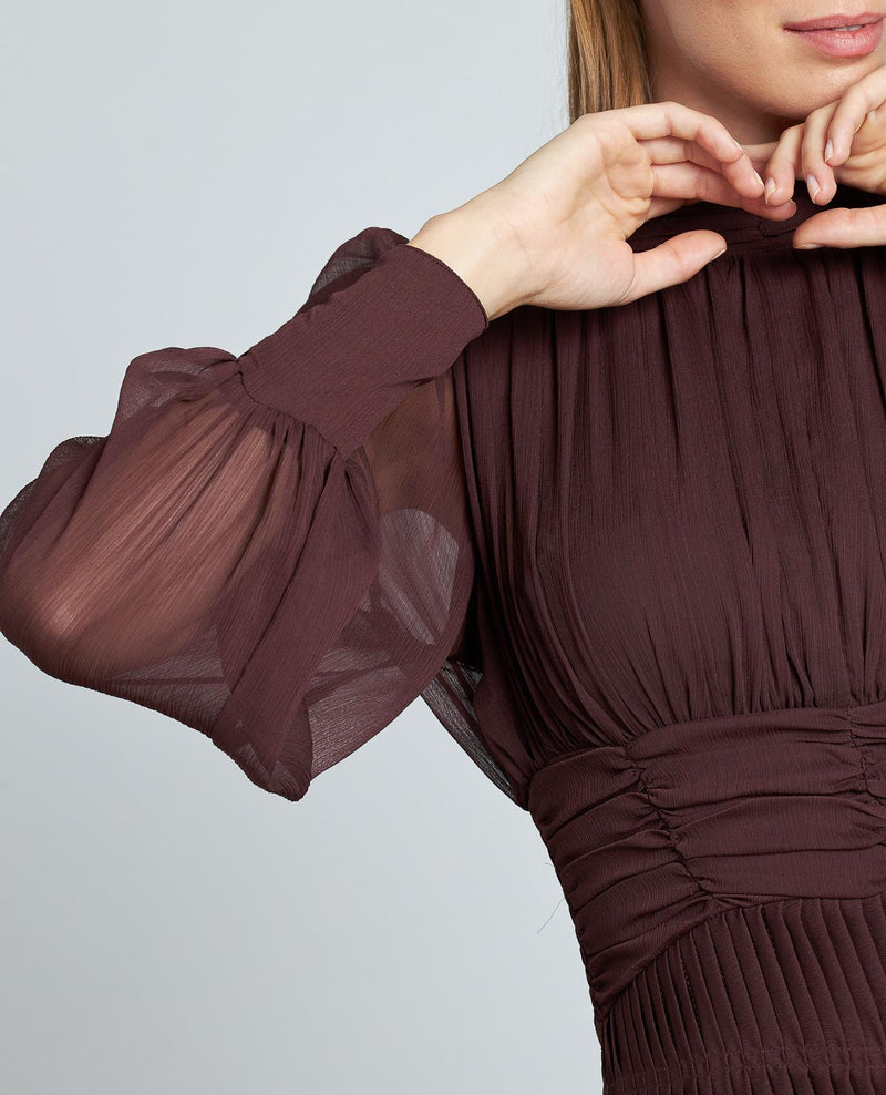 VESTIDO LARGO CON FRUNCIDO