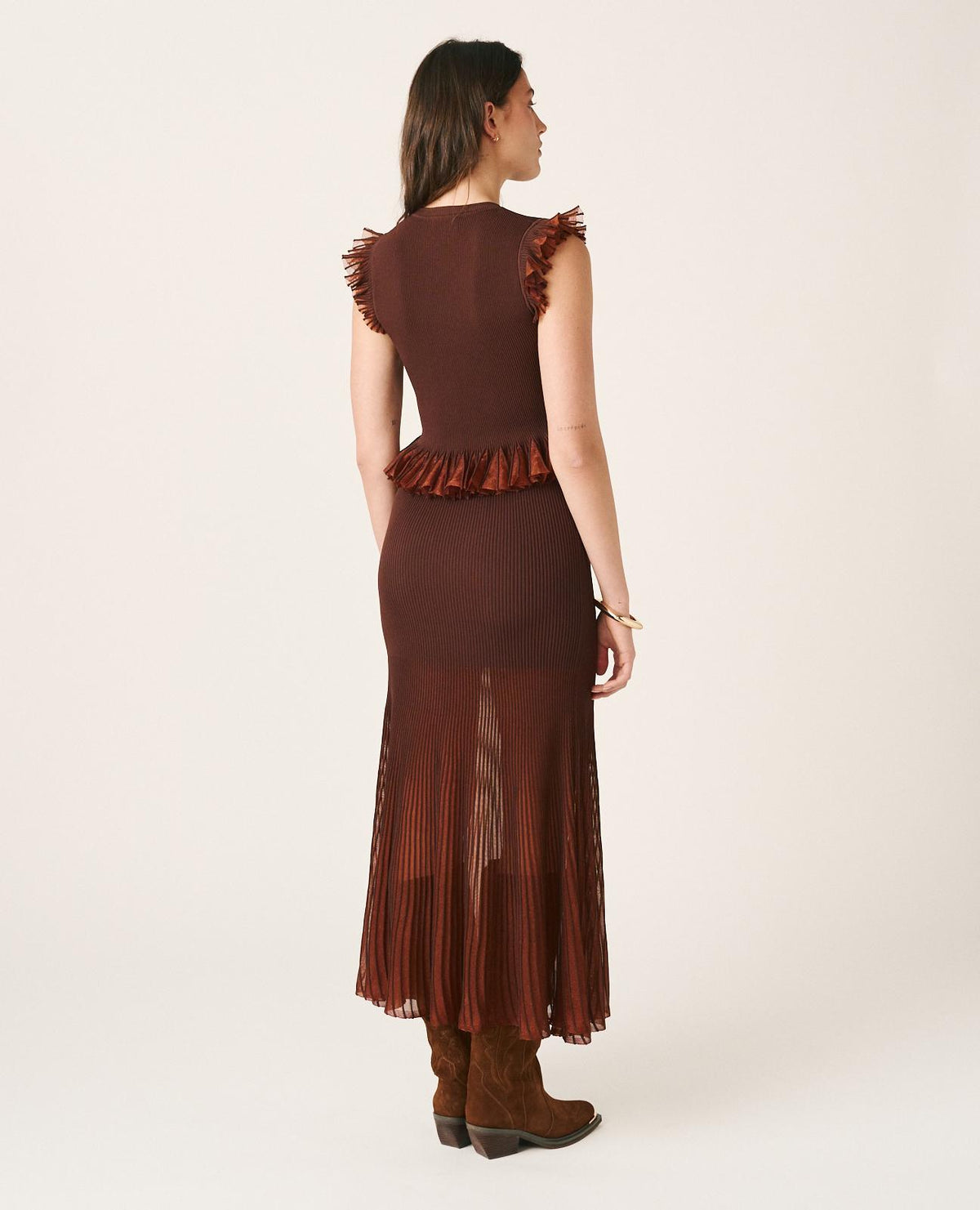 SEMI-TRANSPARENT METALLIZED SKIRT