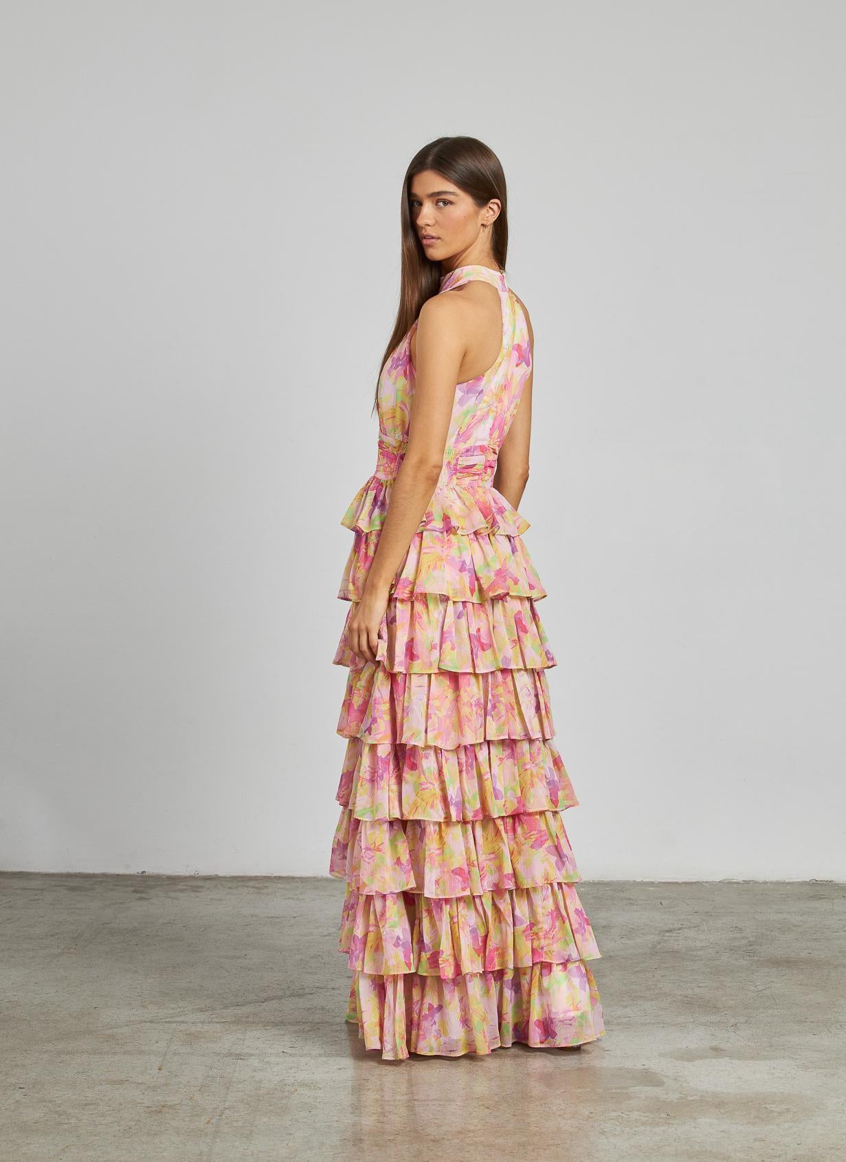 VESTIDO VOLANTES HALTER