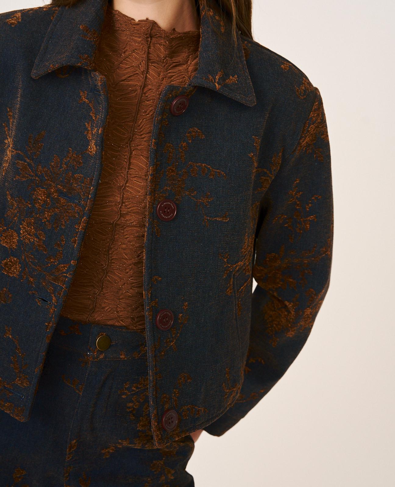 CHAQUETA DENIM FLORAL