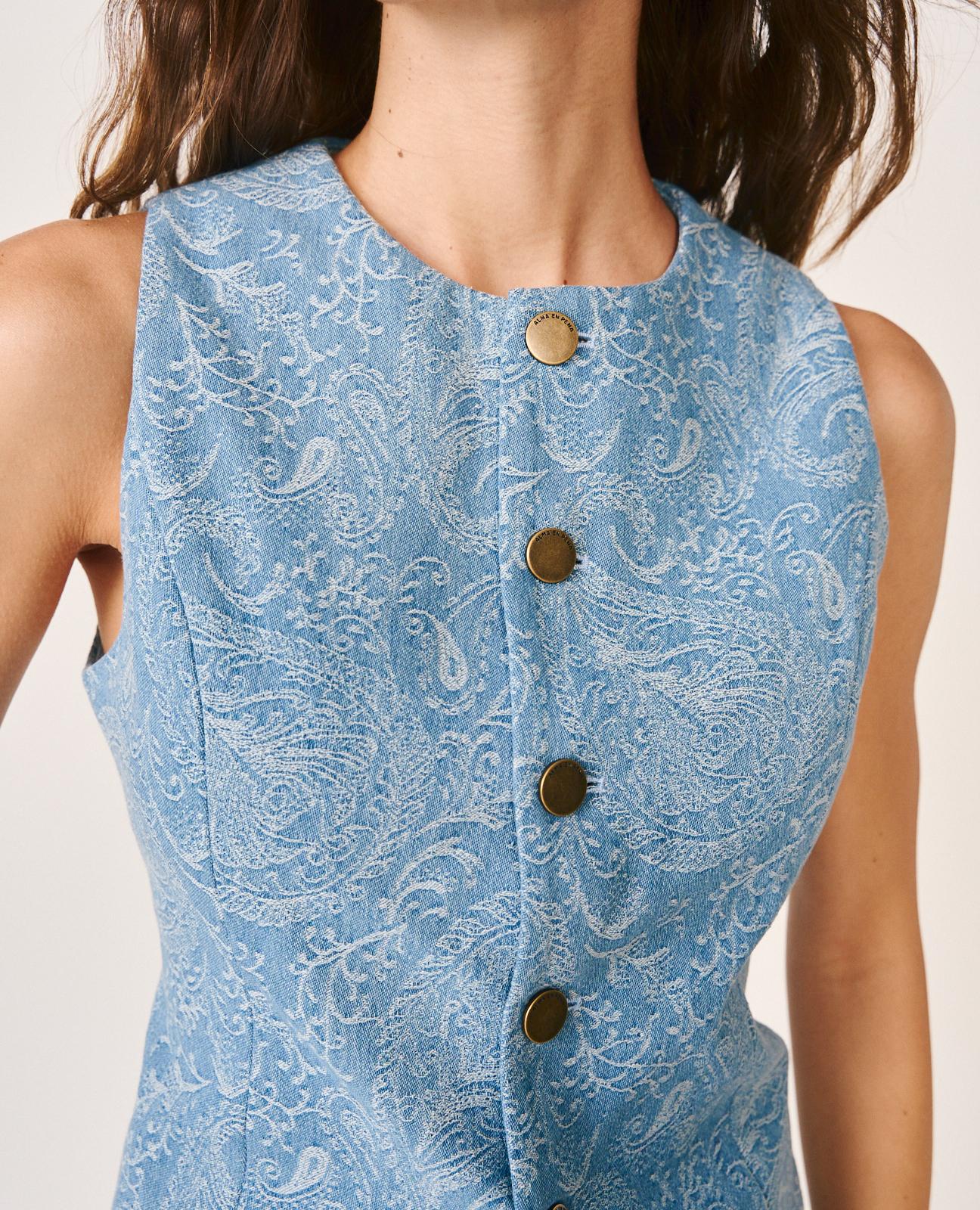 CHALECO DENIM PAISLEY