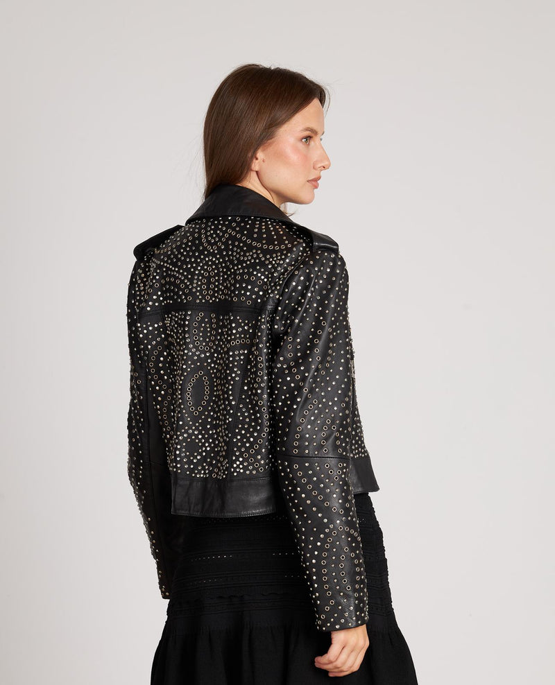 BIKER WITH OPENWORK STUDS