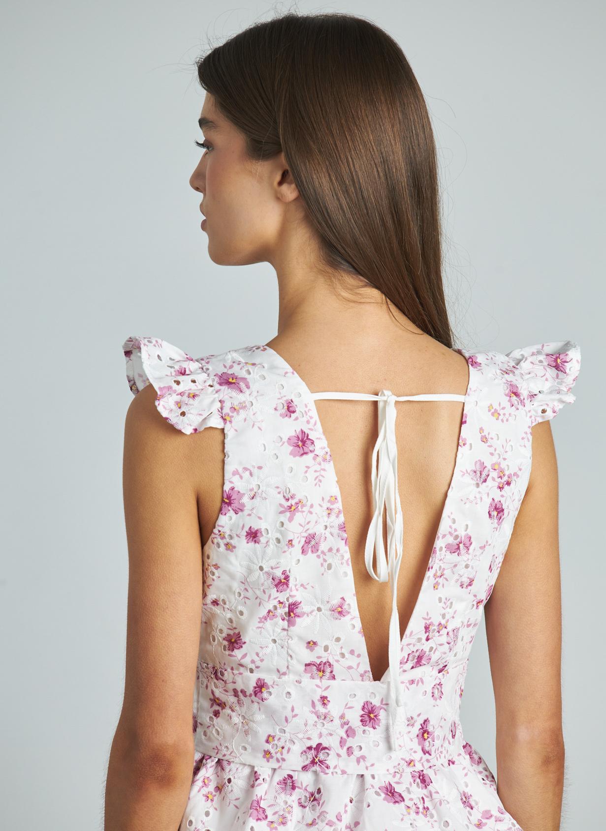 DRESS WITH OPENWORK RUFFLES
